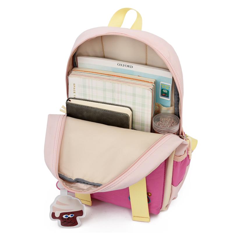 Color Block Kindergarten Schoolbag Cartoon Lightweight Large Capacity Children's Backpack