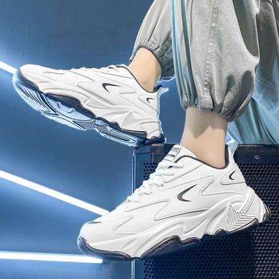 Mångsidiga vita casualskor för män - Slitstarka, Supermjuka, Tjock sula, Höjdökande Trendiga Pappa Sneakers