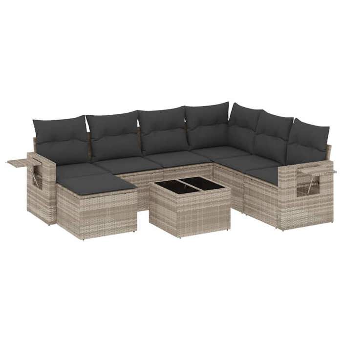 VidaXL Garden Lounge Set with Cushions 8 Pcs, Patio Sofas, Patio Furniture Set, Outdoor Furniture, Grey 3220511