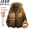 JEEP SPIRIT Men's Winter Padded Jacket with Detachable Fur Hood