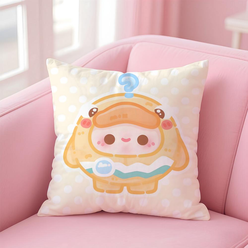 EEggy Party Cushion Cover Pillow Case Soft Friendly Fabric Concealed Zipper