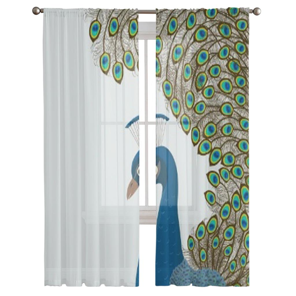 Zasłony okienne z tiulu pawiego do salonu i sypialni, nowoczesne zasłony z organzy szyfonowej, dekoracyjne zasłony