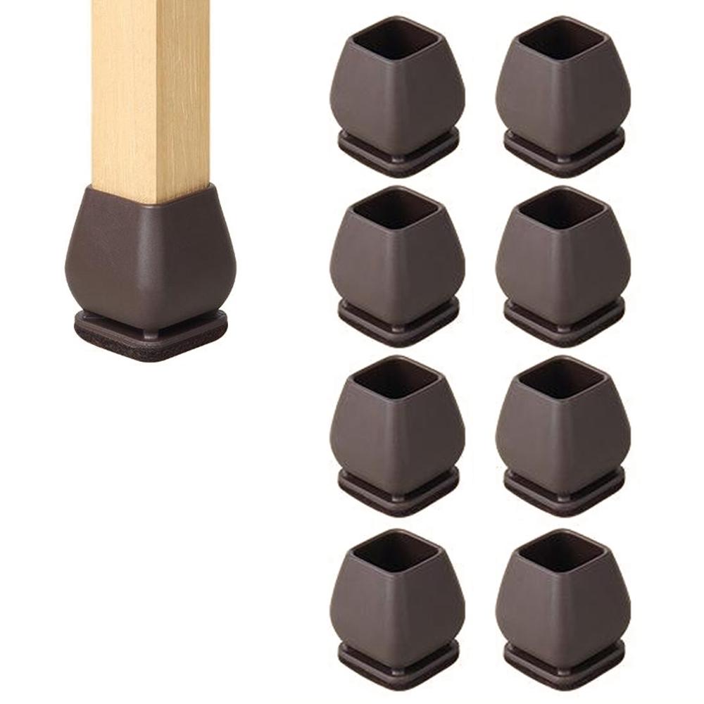 

8Pcs Chair Leg Caps for 20-26mm Square Legs Cover Noise Reducing Furniture Pads Thickened Wear-Resistant, Tan A