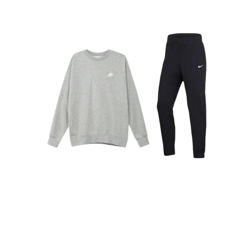 

Nike Sportswear Club Толстовка с толстым круглым вырезом, с длинными рукавами, Пуловер, Брюки для улицы со средней посадкой, Повседневный спортивный костюм 716831-010+BV2667-063 XL