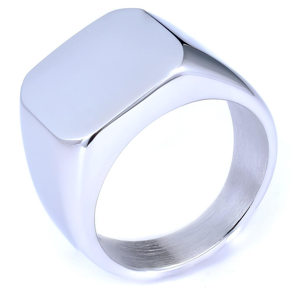 Nordic Vintage Round Square Irregular Smooth Ring Rust Free Fashion Jewelry for Women