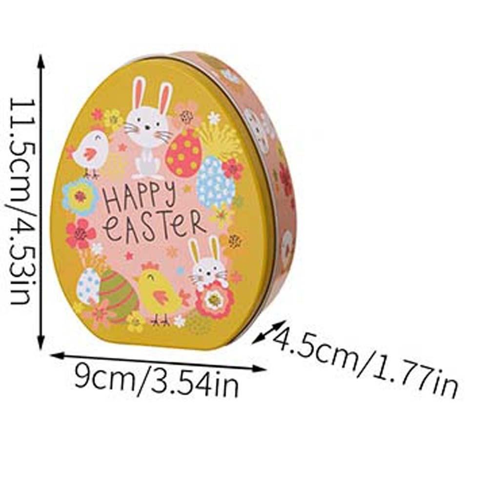 Metal Egg Shaped Tinplate Box Exquisite Rabbit Iron Case Easter Egg Candy Box  Tea Leaf