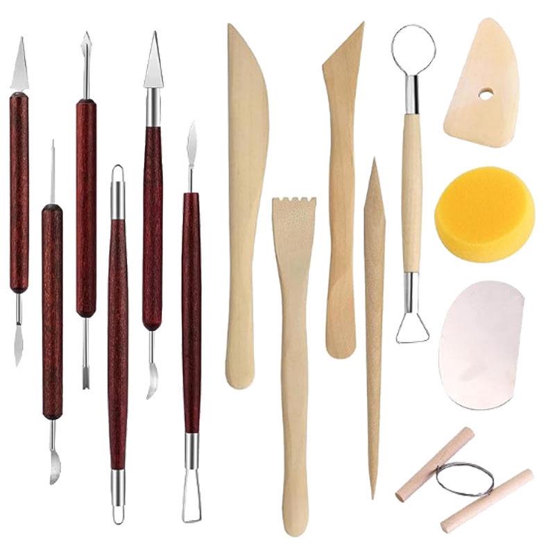 Ensemble d'outils de modelage en argile de poterie en cinq pièces pour sculpture DIY