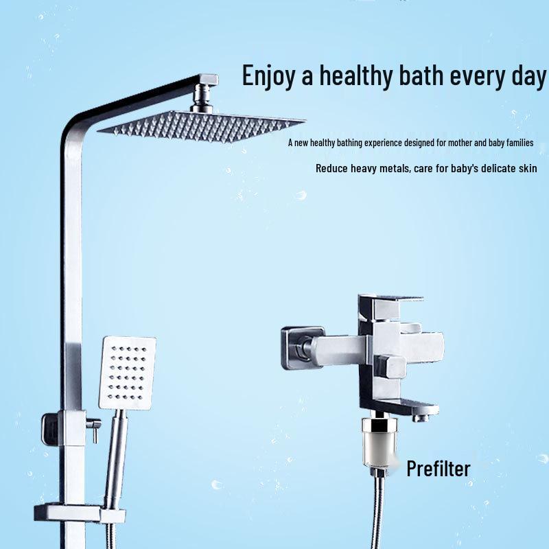Household Shower & Drinking Faucet Water Heater Pre-filter with Chlorine Removal and PP Cotton Element