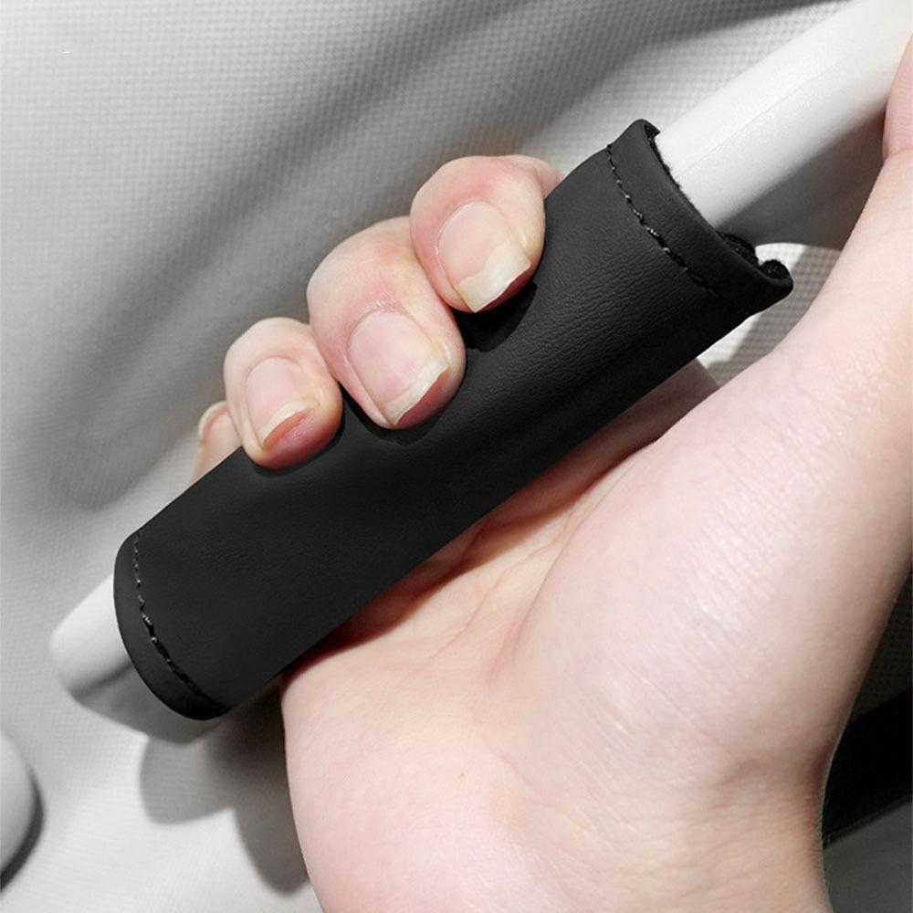 2Pcs Soft Pull Handle Gloves Non-slip Car Ceiling Handle Car Handle Cover Car Interior Decoration