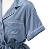 Francfranc Hyaluronic Acid-Processed Logo Embroidered Short-Sleeve Pajamas, Blue, 2025 Model, Loungewear/Relaxation Wear, Top and Bottom Set