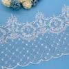 Mesh Embroidery Width 25Cm Plaid Beads Sequins Embroidery Dress Decorative Lace Accessories Sequins Lace