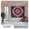 VIKAMA Pink Black Mandala Tapestry Bohemian Vintage Floral Wall Hanging for Living Room  Bedroom Decor