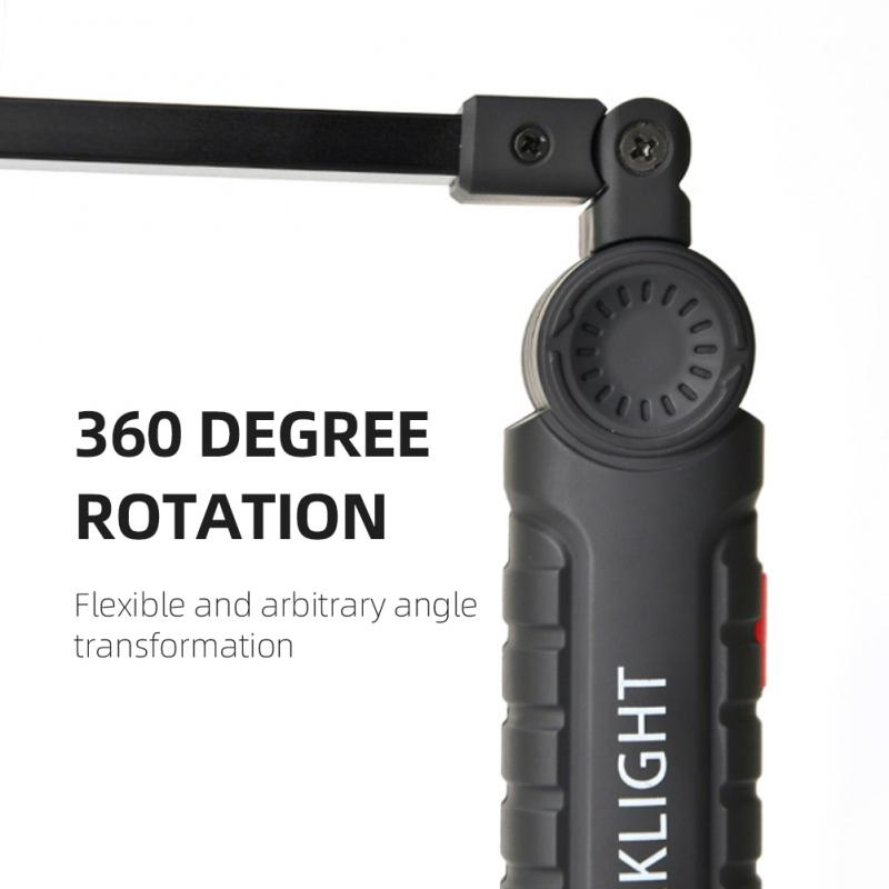 USB Rechargeable Portable COB LED Flashlight Work Light Magnetic Lanterna Hanging Lamp With Built-in Battery Lamp Torch Tool