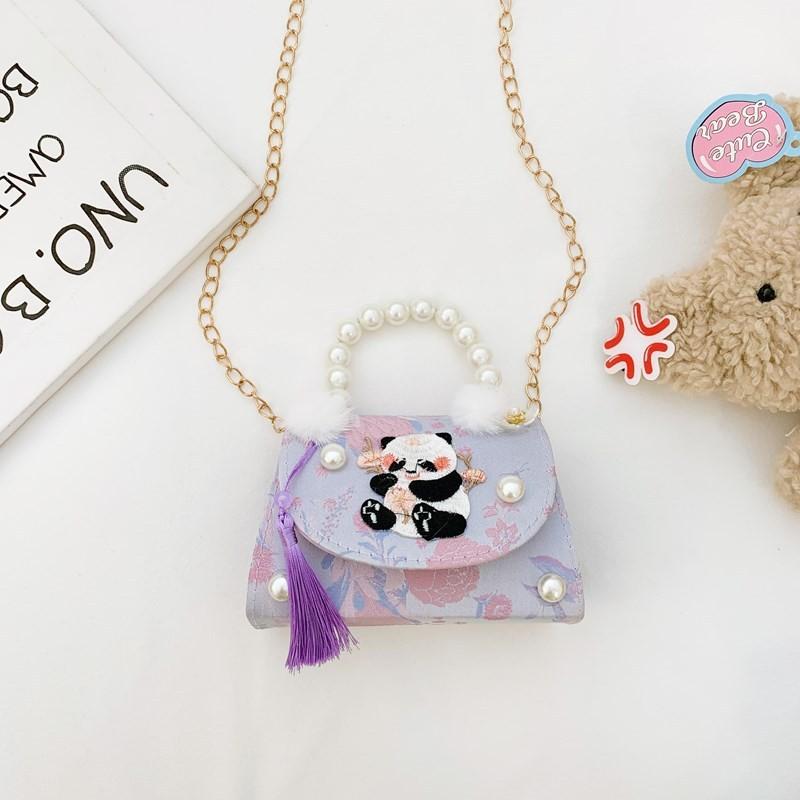 Kids Stylish Genderneutral Shoulder Bag With Cute Panda And Beautiful Chain Details