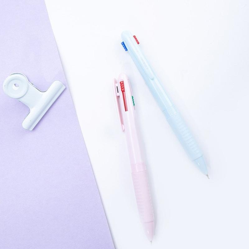 6 Pcs 4 Colors Shuttle Pen Retractable Ballpoint Pen 4 in 1 Multicolor Pen Office School Supplies for Smooth Writing