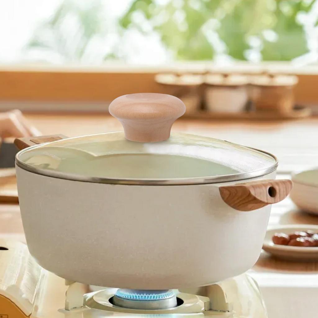 Heat-resistant Wood Wooden Lid Knob Pot Lid Handle Wide Fit