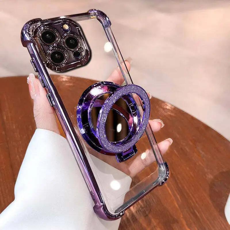 Custodia Specchio per Trucco Glitterata Per Samsung Galaxy S26 Ultra S25 FE S24 S23 Plus A57 A37 A17 A56 A36 A55 A54 A16 A35 Supporto Placcato