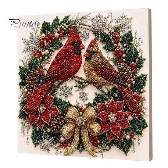Christmas Home Decoration Faux Pearl Art Kit, DIY Snowman Painting 3D Festive Living Room Accents Xmas Scenes Crafting Project for Adults Beginners,
