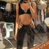 Women High Elasticity High Waist Cutout Strappy Casual Bell-Bottomed Pants