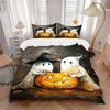 3pcs Halloween Ghosts Bedding Set Down Comforter Cover and Pillowcases, Suitable for All Seasons(No Insert)-0729067