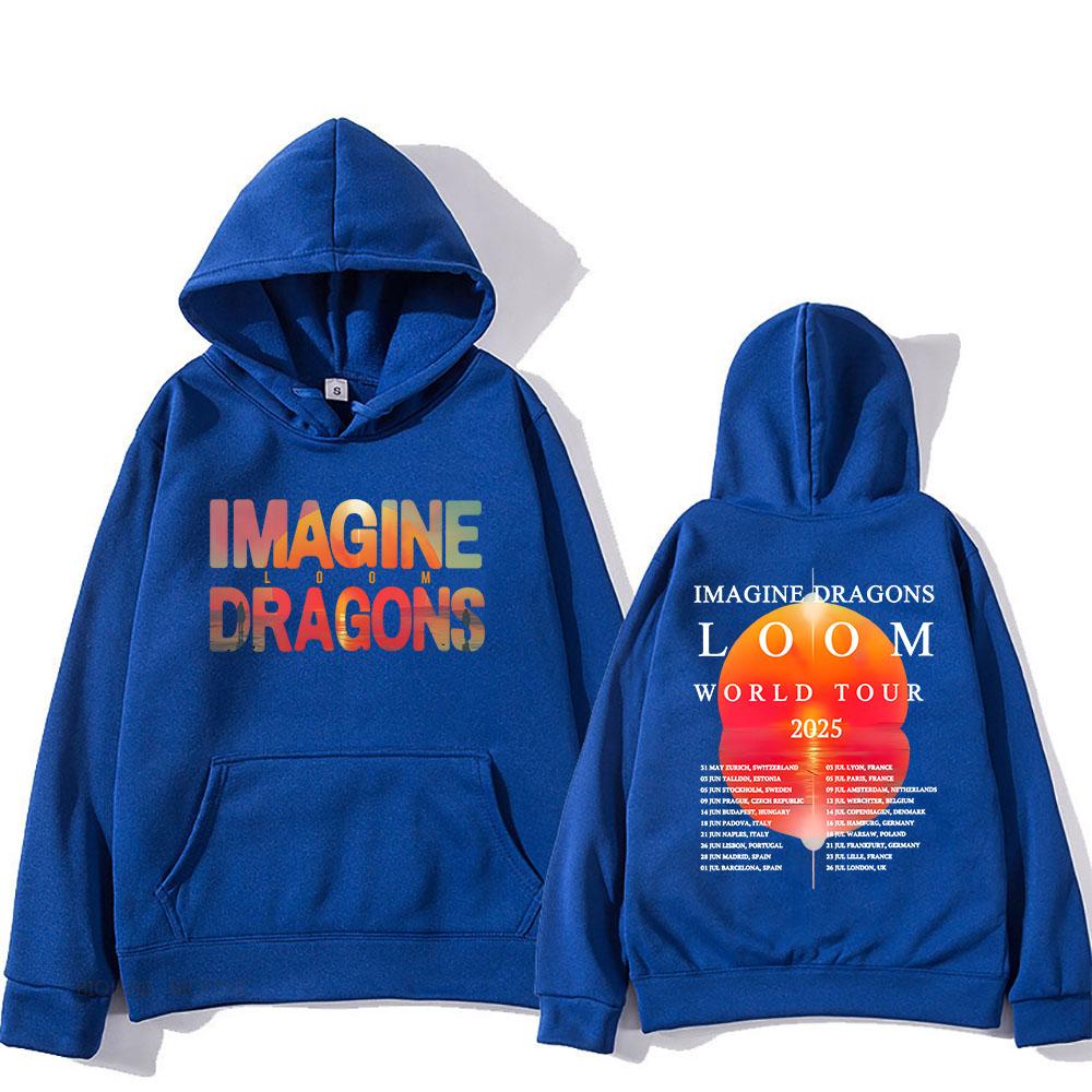 

Худи Imagine Dragons Loom Tour Уличная одежда Унисекс Хип-хоп Толстовки с длинным рукавом Графическое худи Харадзюку Мужское Женское Худи S
