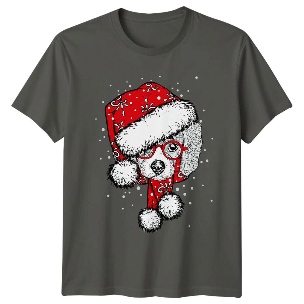 Dog Wearing Santa Hat Christmas Dogs Animals Unisexs TShirt Unisexs Tee S