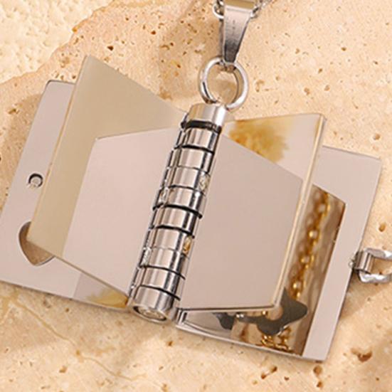 Titanyum Çelik Kitap Kolye Açılabilir Mini Kitap Kolye Ucu Aşk Kitabı Charm Kolye Takı Hediye Onun İçin