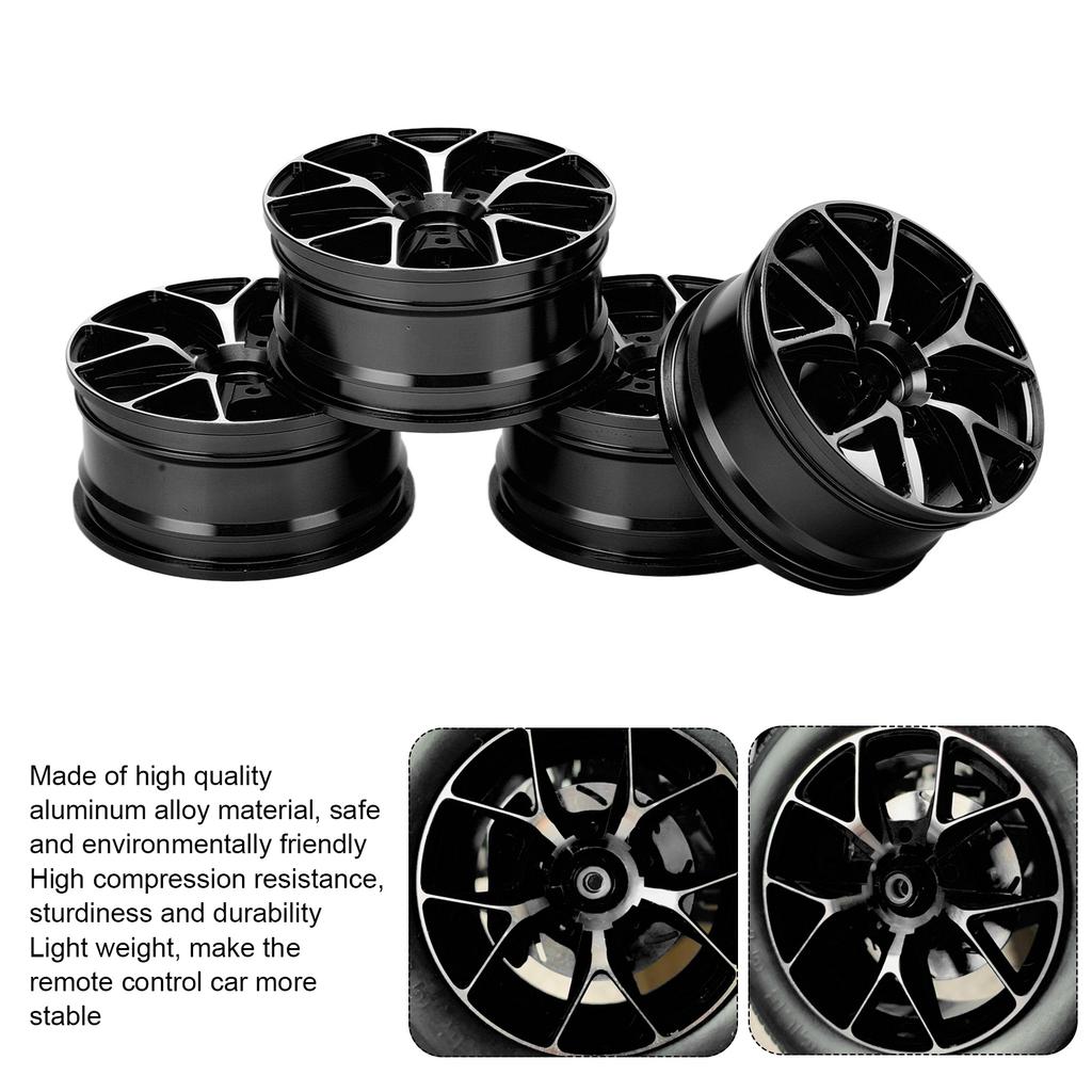 4Pcs RC Wheel Hub High Wear Resistance Aluminum Alloy Remote Control Car Accessories for 1Celsius10 Flat Sports Car