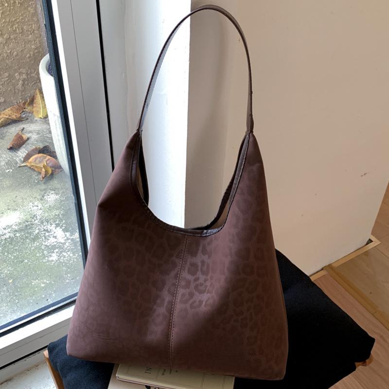 Retro Fashion Leopard Print Bag Casual Large Capacity Shoulder Bag Autumn New Fashion Underarm Bag Women