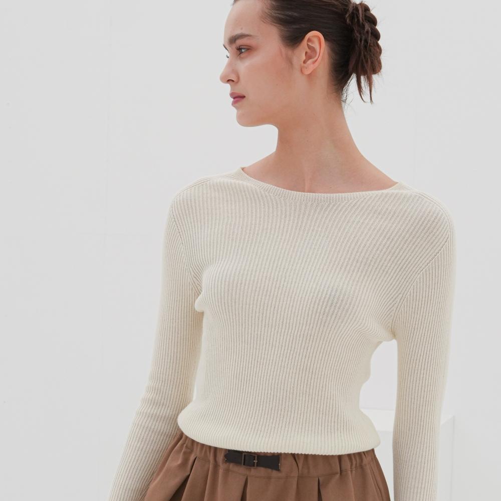 ACUD Round Neck Ribbed Knit _Ivory