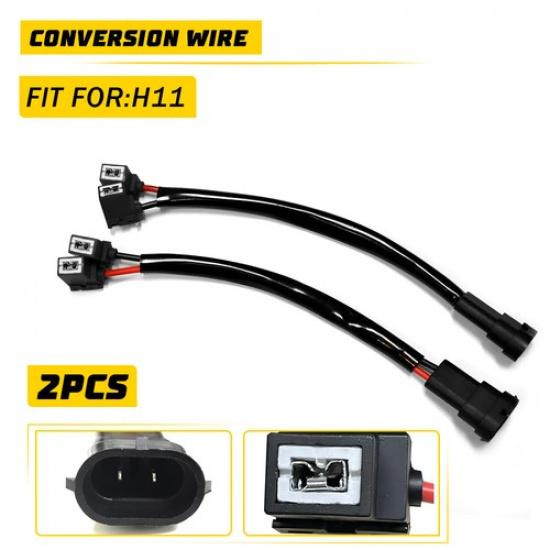 H1 H11 Conversion to Harness Light Wire Two Head Beam Hi/ Lo Adapter Socket Plug