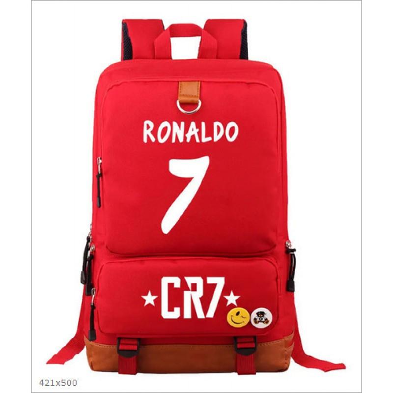 Cristiano Ronaldo Printed Youth School Backpack Teenagers Durable Oxford Fabric Breathable Padded Straps Unisex Travel Bag