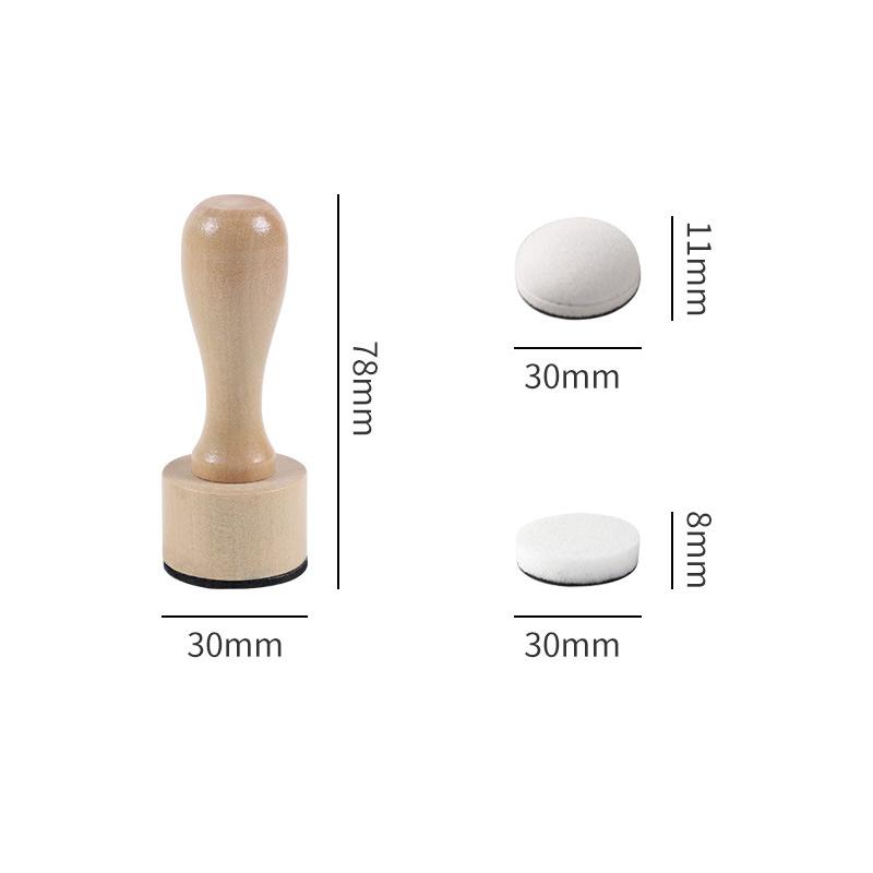 Wood handle Coloring Sponge Seal Hollowed-out stencil Coloring tool Hand Ledger Printing diy Smudge tool (Handle *1+ sponge *2)