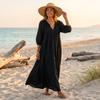 Women's V-Neck Sleeve Bohemian Long Maxi Dress for Vacation