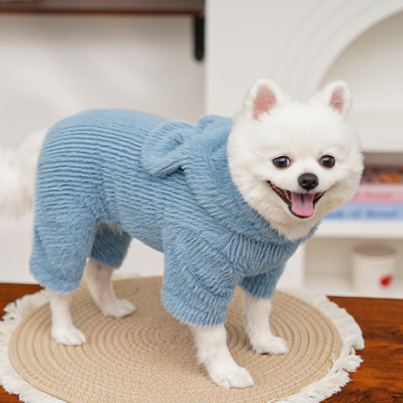 Autumn Winter Four-Legged Clothing Pet Velvet Cat Dog Coat Accessories Teddy Bichon Frise Corgi