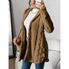 [Cozy Winter Cardigan] Warm & Cozy Women's Winter Plush Diamond-Patterned Hooded Cardigan | Longline Loose Fit Open Front Long Sleeve Coat