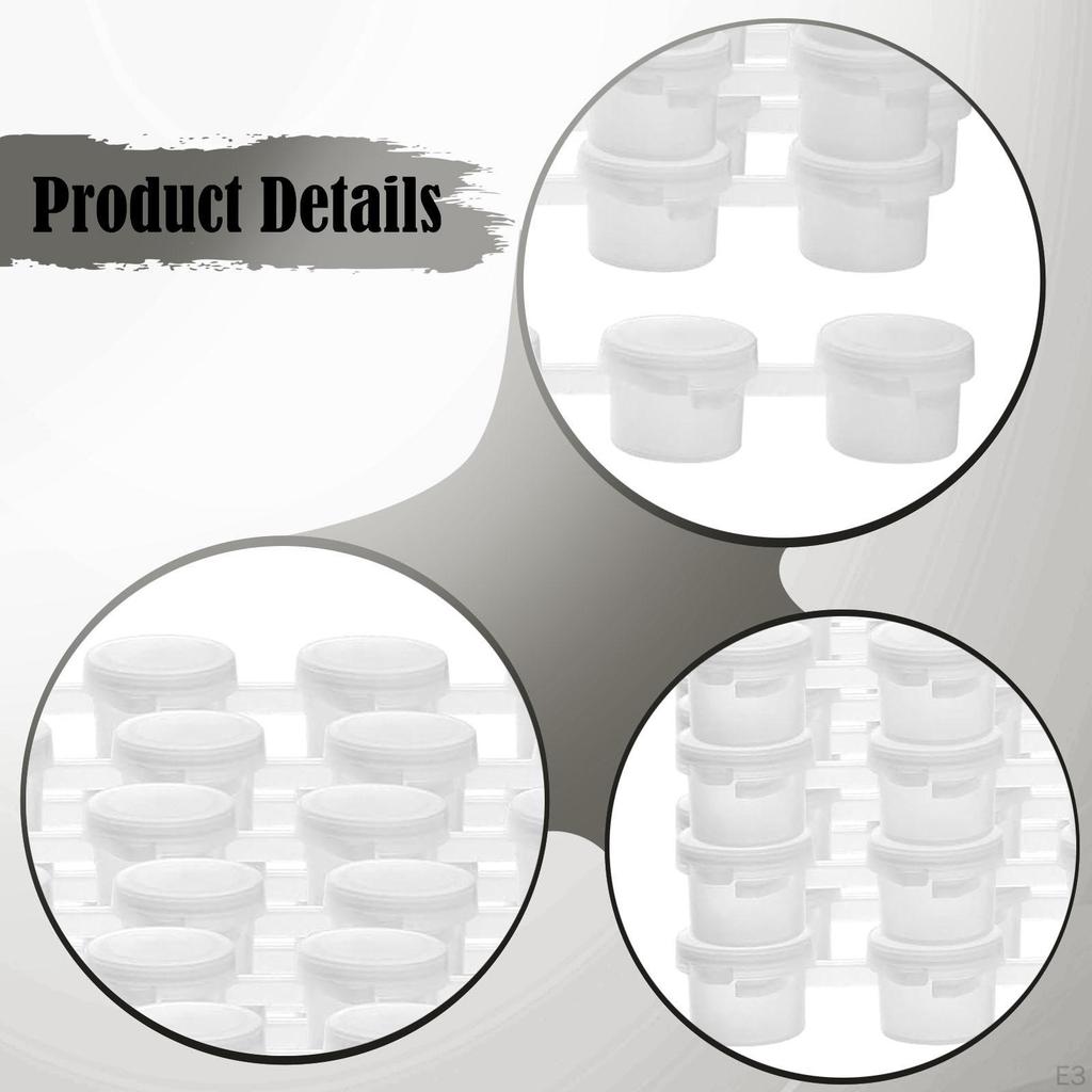50 Pieces Empty Paint Pots Strips Acrylic Containers with Lid for Birthday
