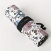 Constellation Printing Canvas Roll Up Pen Curtain Pencil Bag Case Makeup Brush Wrap Holder Storage Pouch Stationery Organizer