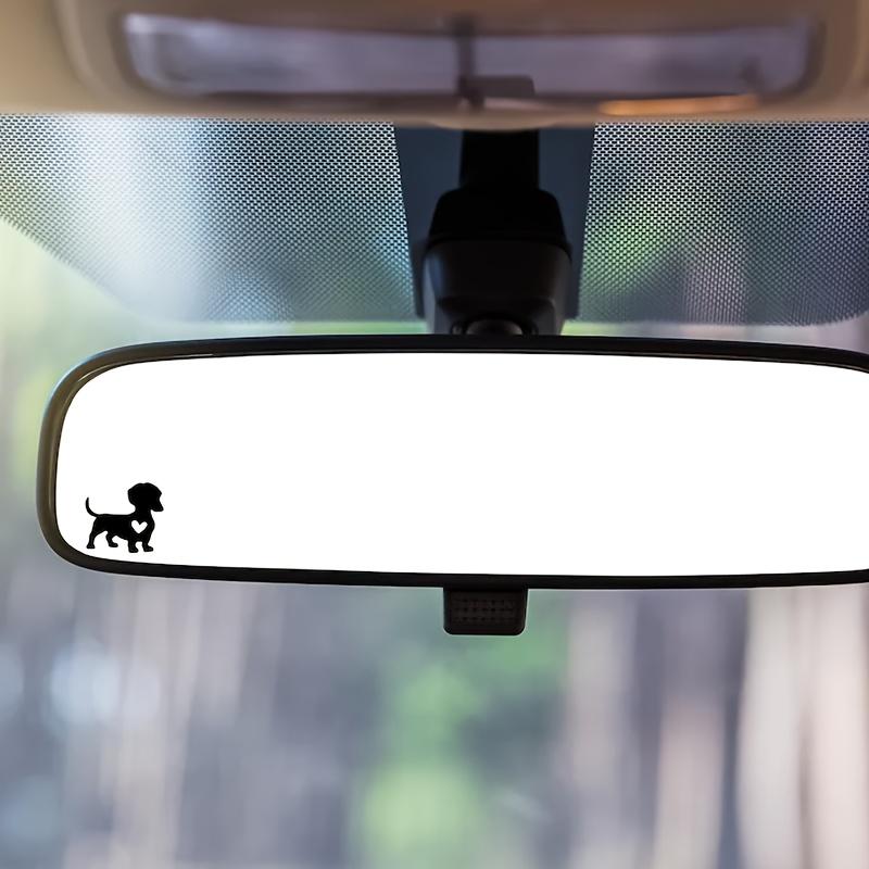 2pcs Dachshund Decal - Self-Adhesive Vinyl Car Mirror Sticker, Glossy Finish, Irregular Shape, Single Use, Easter Egg Design