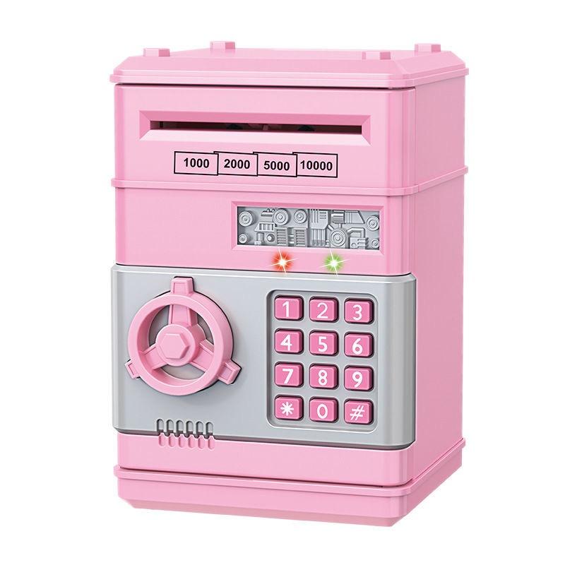 Children's Piggy Bank Password Box Automatic Money Roll Fingerprint Electric Sound and Light Large Capacity