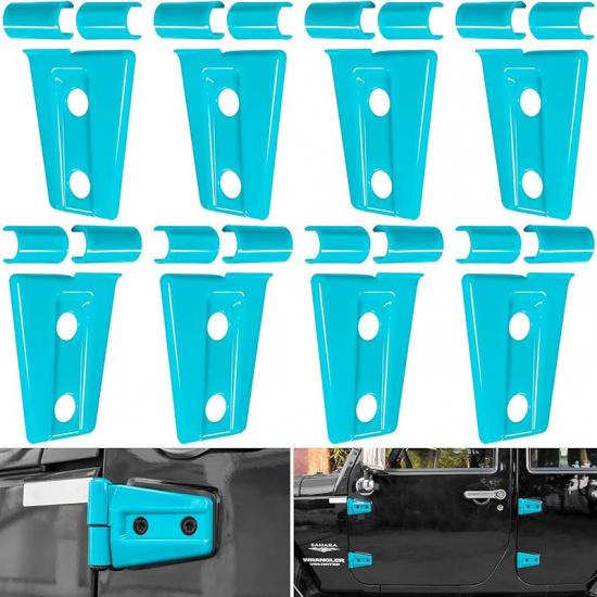 Door Hinge Cover Trim Exterior Accessories For Jeep Wrangler JK JKU Sport Rubicon Sahara X Unlimited 2-Door & 4-Door 2007-2018 (Black 8PCS)