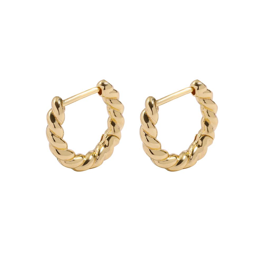 

Minimalist Twisted Small Hoop Earrings for Women Fashion Gold Color Metal Circle Tiny Hoops Huggie Ear Buckle Zircon 2021