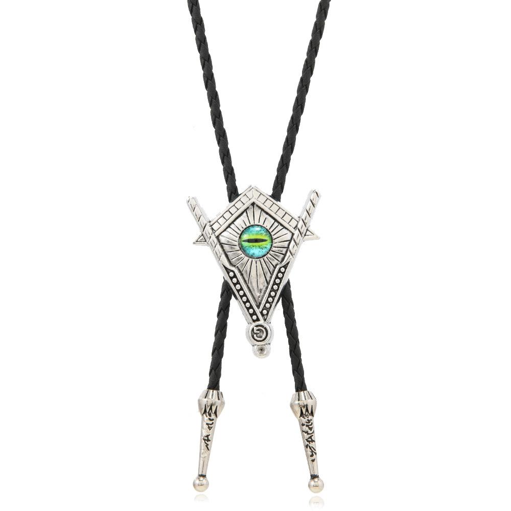 

Модное бирюзовое кожаное ожерелье Temu Men S Eyes Masonic Подвеска Poirot Tie