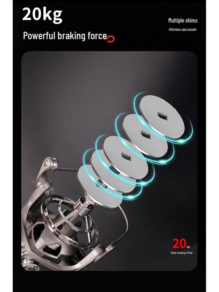 Long Cast Big Game Spinning Reel with Metal Spool & Zero Gap Anchor Rod Fishing Reel