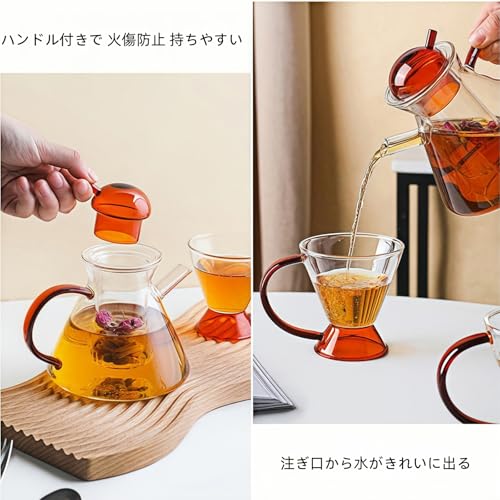 OULOVECO Teapot, Lightweight, High-Quality Nordic Design, Heat-Resistant Glass Teapot, Suitable for Direct Heat, Perfect for Fruit Tea, Afternoon Tea,
