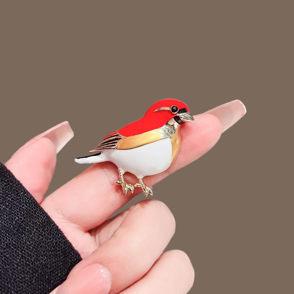 Cute bird enamel brooch, high-end female exquisite fashion personalized brooch, Annunciation bird pin, clothing accessories