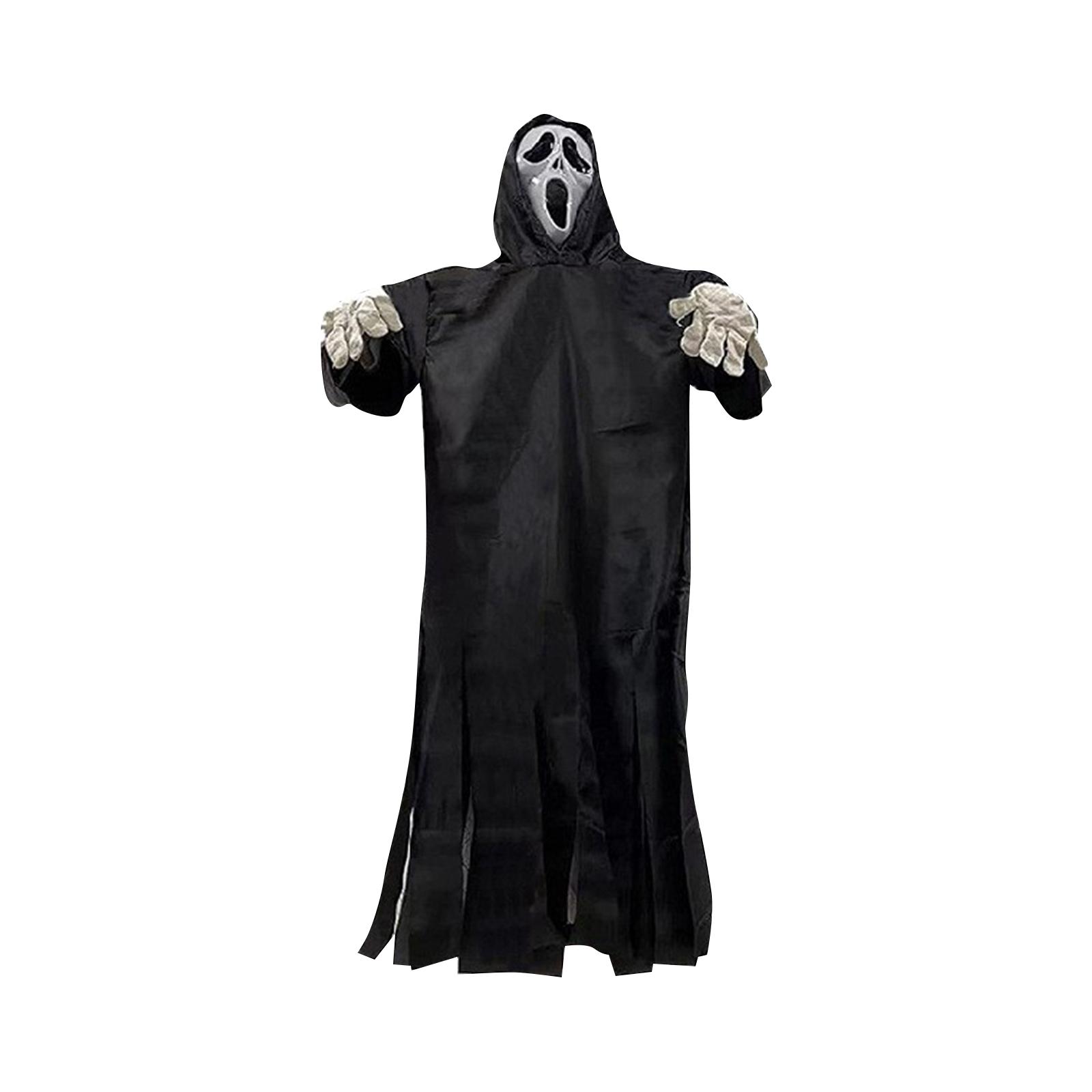 

Хэллоуинский летающий пугало без металлического стержня, большой страшный пугало, жуткое анимированное украшение на Хэллоуин для двора, крыльца One Size