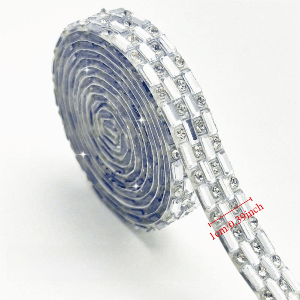 3 Yards Self Adhesive Rhinestone Strip Flexible Shiny Rhinestone Tape DIY Decoration Decorative Apparel Accessory Shoes Decor