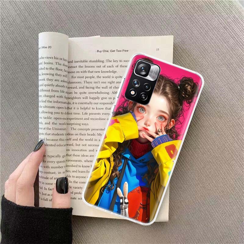 Youthful, Lively, Fashionable Girl Phone Case For Redmi Note 13 12 Pro Plus 14 15 Pro 5G 11 11T 11E 11S 10 Pro 10S 9 9S Cover Ce