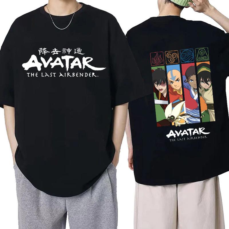 Vintage Washed Avatar The Last Airbender Appa Flying Bison Eastern Fantasy Animated Series Printed Cotton T-shirt Men Women Tee Summer Casual Fashion